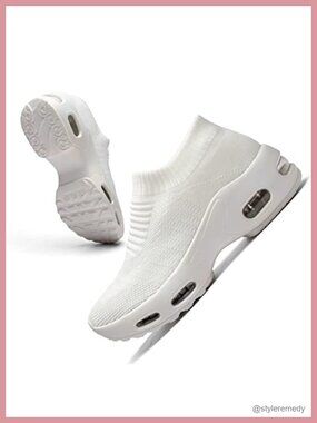 Womens Slip On Sock Sneakers Mesh Walking Shoes Arch Support Air Cushion